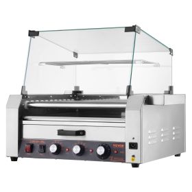 30 Hot Dog 11 Roller Electric Grill Cooker Machine Bun Warmer Cover 1950W